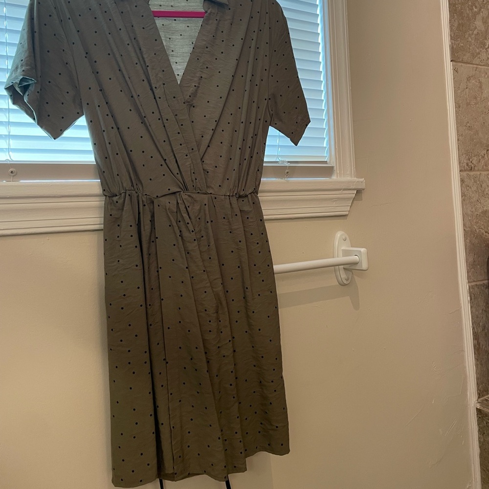 Green work dress